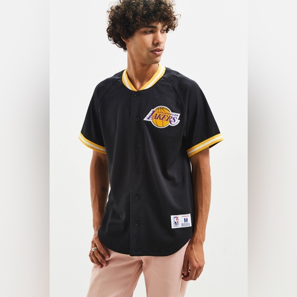 Mitchell & Ness Los Angeles Lakers Button Front Jersey sz S Mesh - Picture 1 of 8
